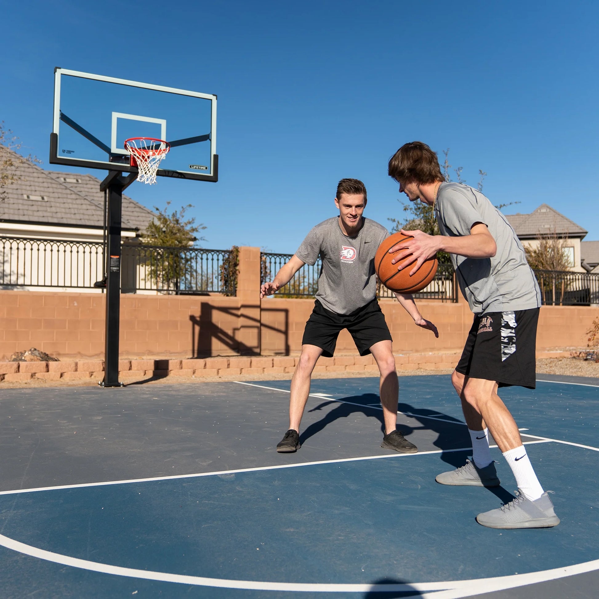 72-Inch Mammoth Bolt down Basketball Hoop with Mammoth Lift Adjustment & Spring Flex Rim - Model 90964-Outdoor Play