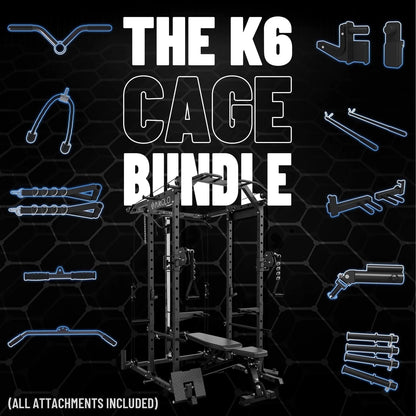 Power Cage, Squat Rack with Dual Pulley Cable Crossover System, Multifunction Free Weight Home Gym Workout Machine with Attachments Black