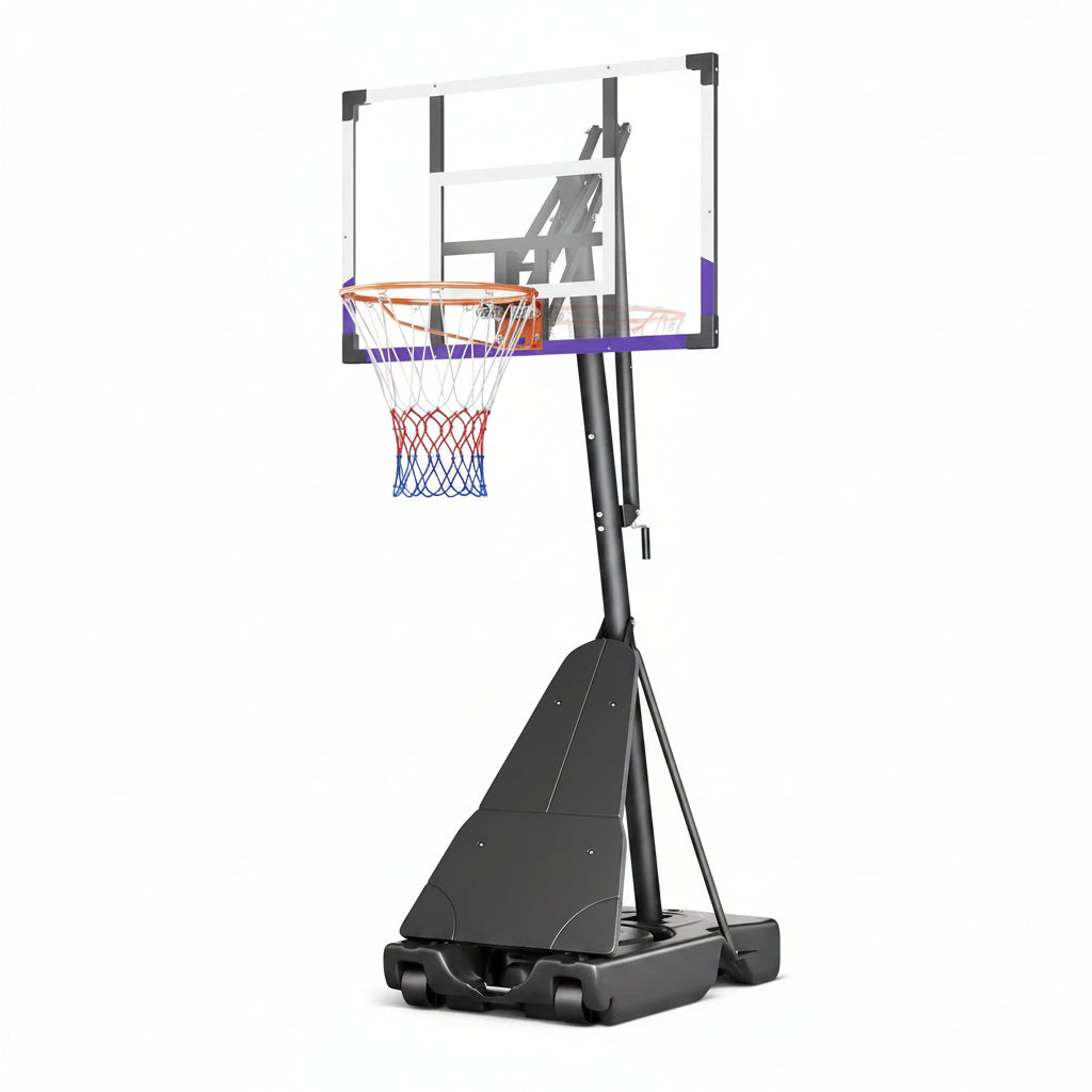 Basketball Hoop System,Quickly Height Adjustable 5.25-10Ft, 44 Inch PC Backboard Portable Basketball Goal for Outdoor Indoor Court