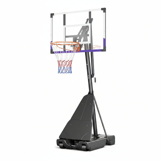 Basketball Hoop System,Quickly Height Adjustable 5.25-10Ft, 44 Inch PC Backboard Portable Basketball Goal for Outdoor Indoor Court